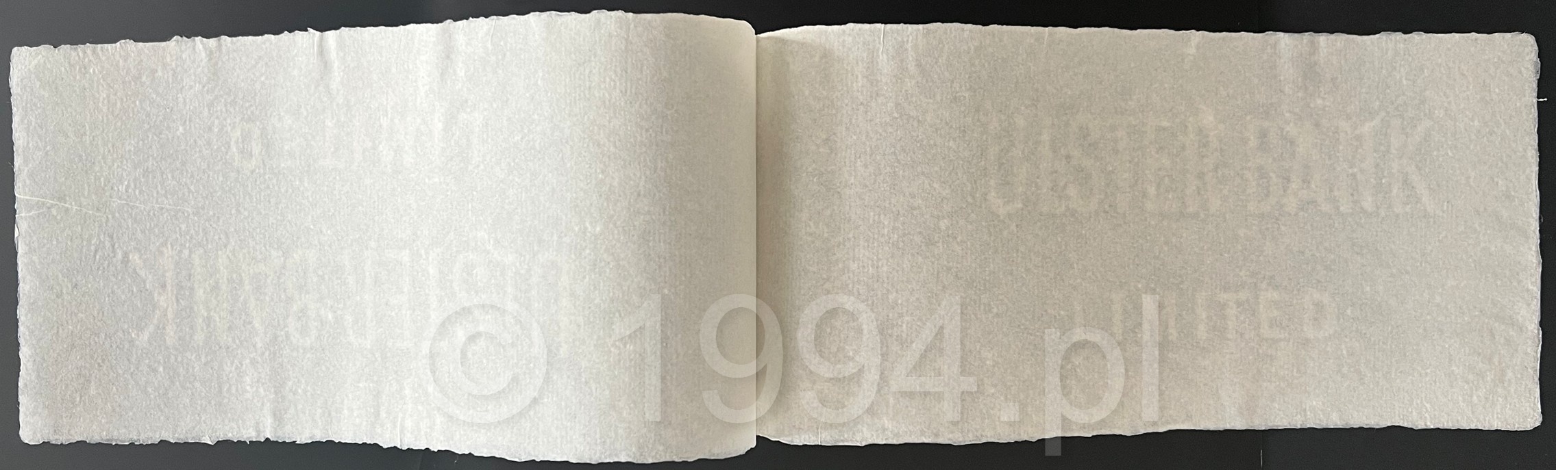 Ireland 1929 Ulster Bank Limited large-format watermarked security paper, Pick Unlisted, showing repeated Ulster Bank Limited watermarking across uncirculated banknote security paper associated with the Northern Ireland issue period