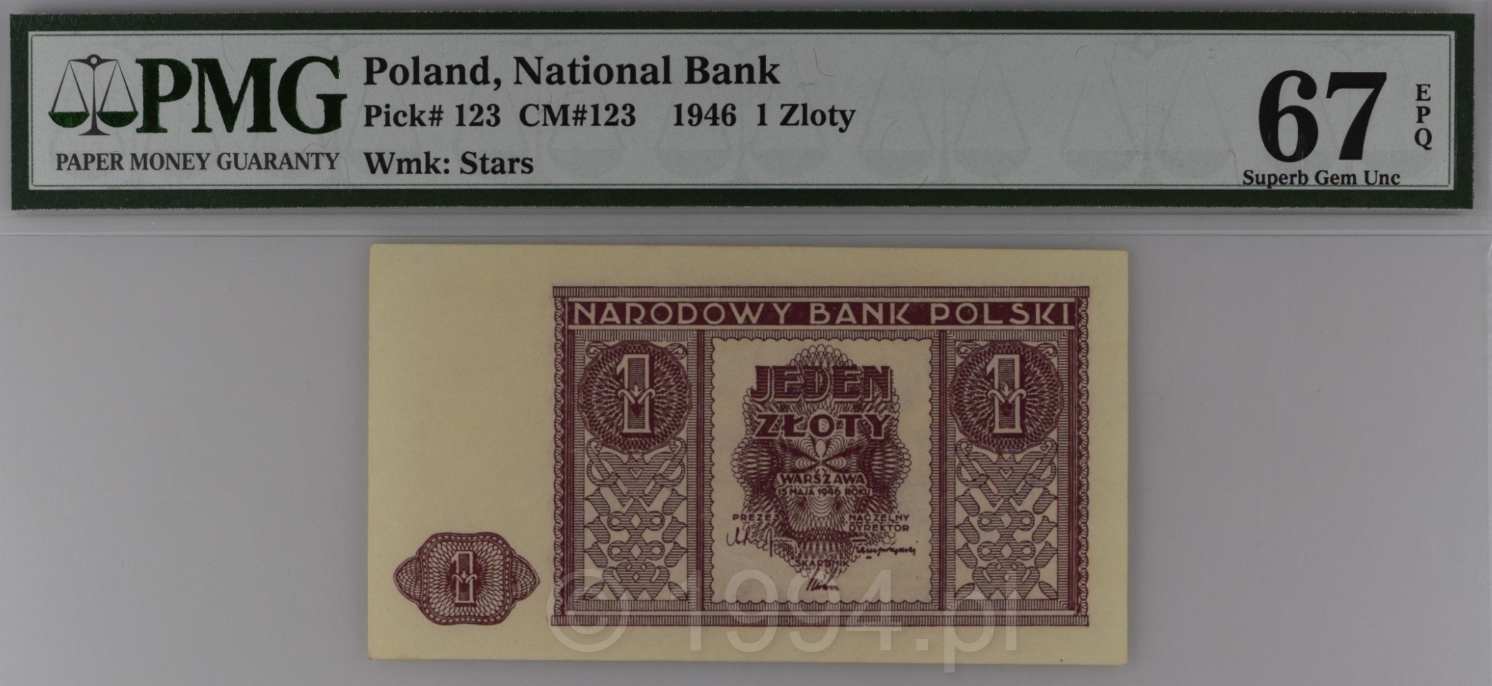 Poland 1946 - 1 Zloty Narodowy Bank Polski State Note (Pick 123)